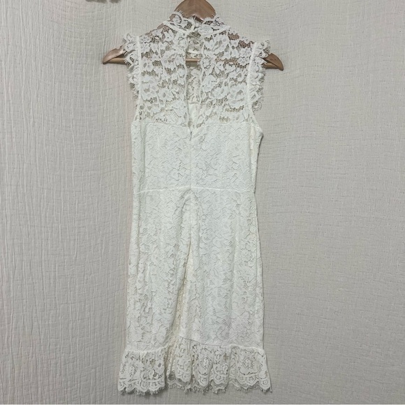 OFF-WHITE STORIA LACE OVERLAY HIGH NECK DRESS!! M Medium - Picture 4 of 11